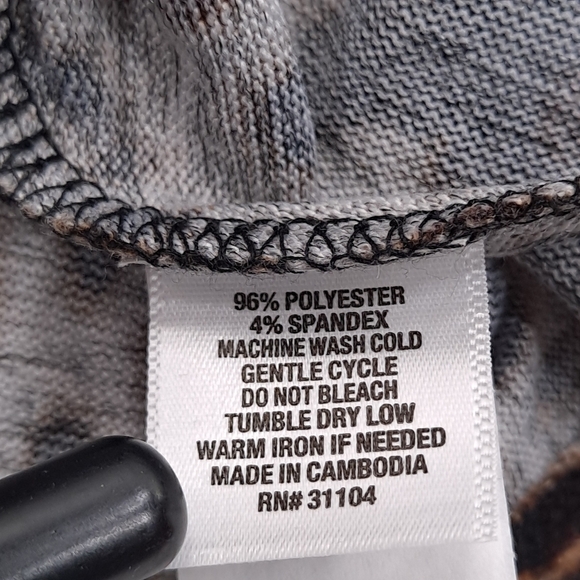 New Directions Women's Leopard Cowl Neck Sweater Black Gray Stretch Plus - Sz 2X - Picture 6 of 7